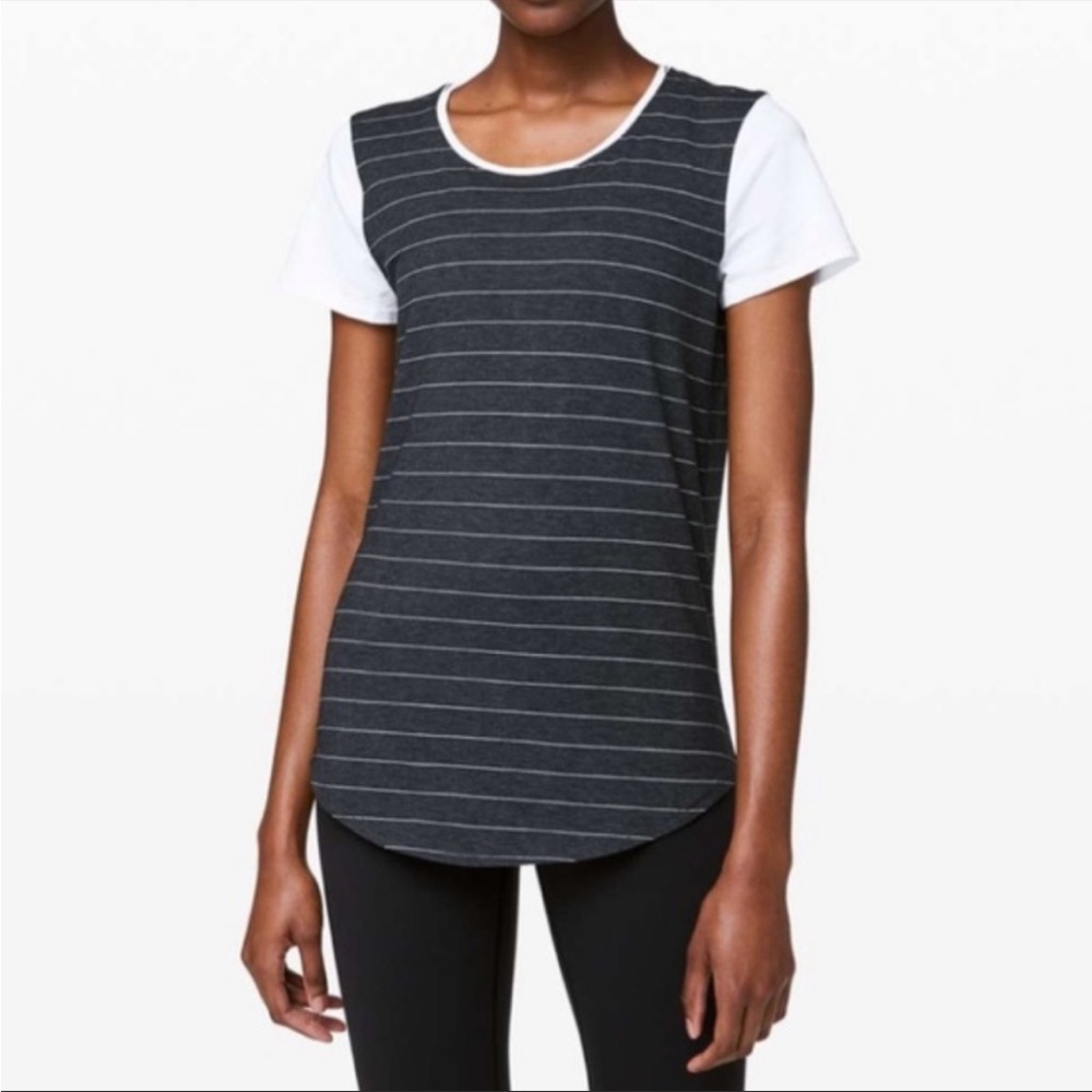 Lululemon Love Crew III Striped Short Sleeve Tee Shirt